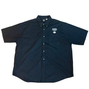 Harley Davidson Mens 3XL Gray Skull Sword Flames 100% Cotton Embroidered Shirt‎